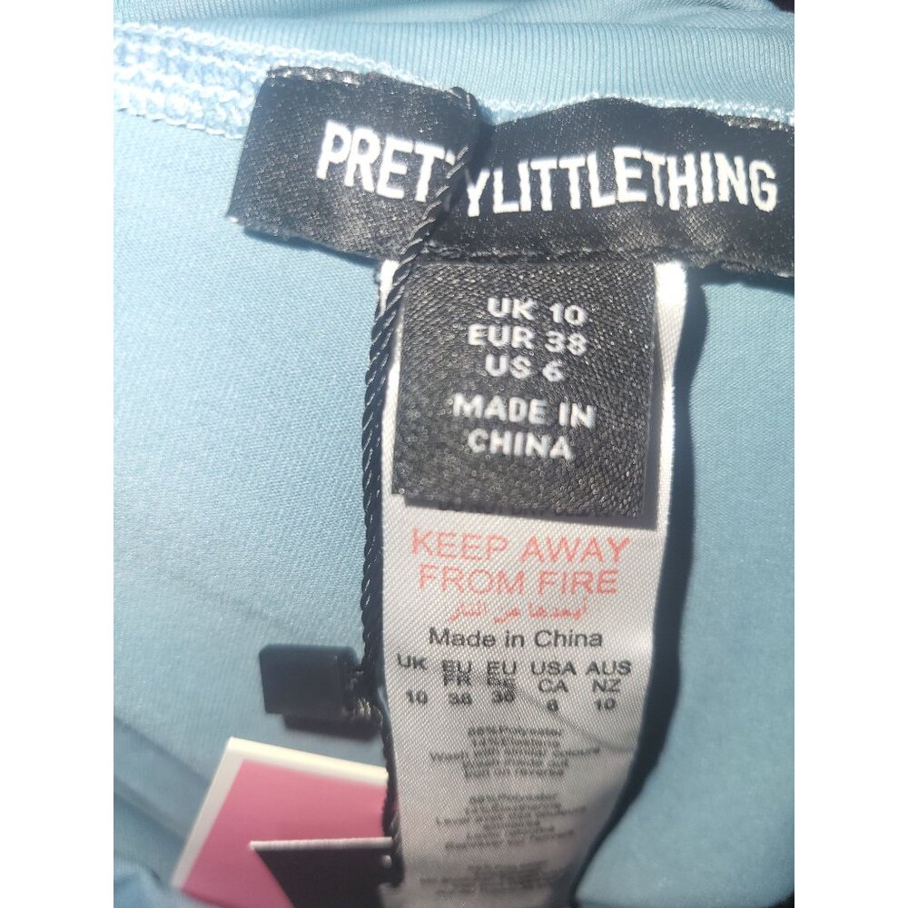 PrettyLittleThing Steel Blue Stitch Detail Gym Leggings Womens Size 6 - Picture 4 of 9